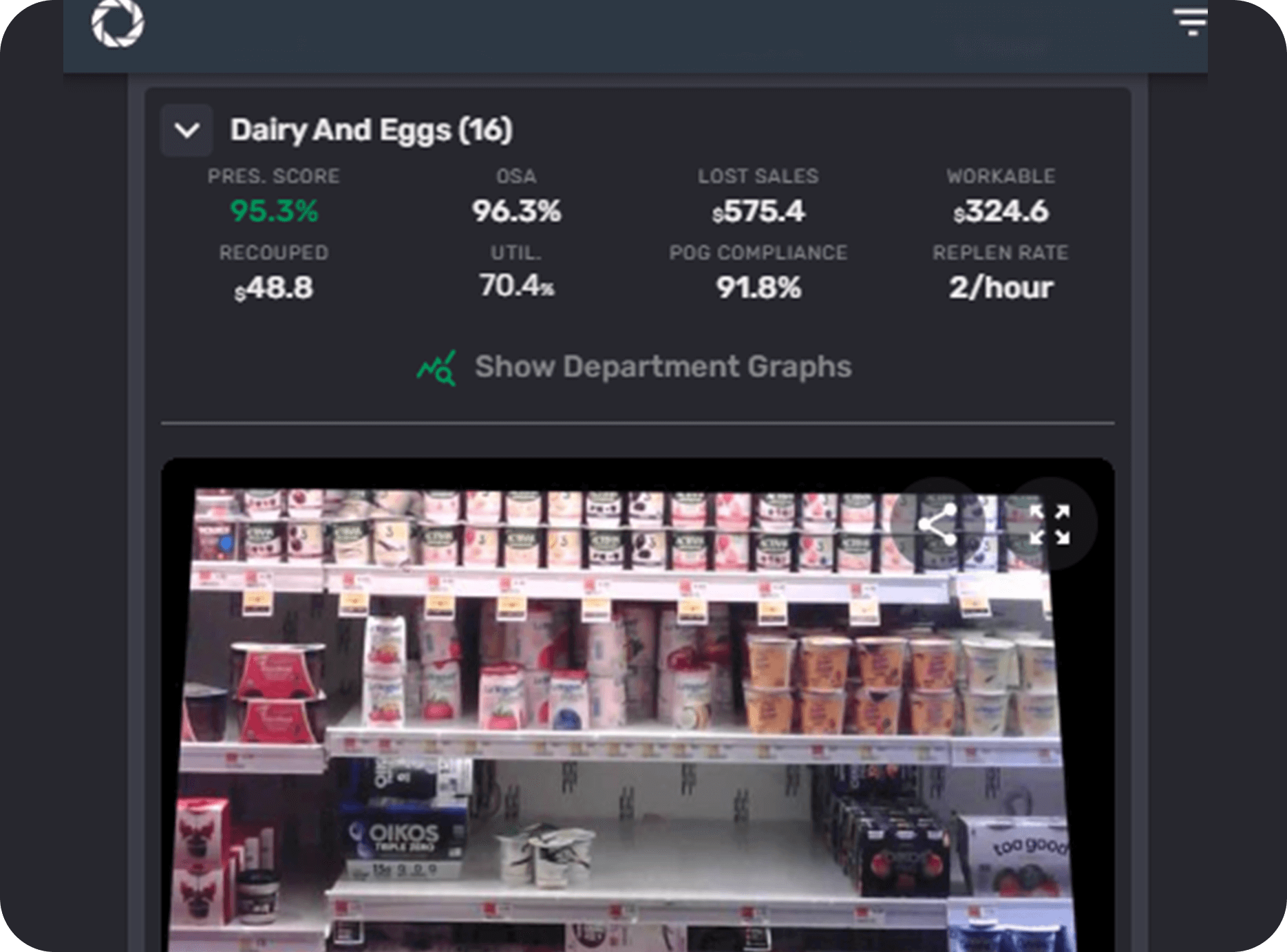 Showing empty dairy and eggs shelves