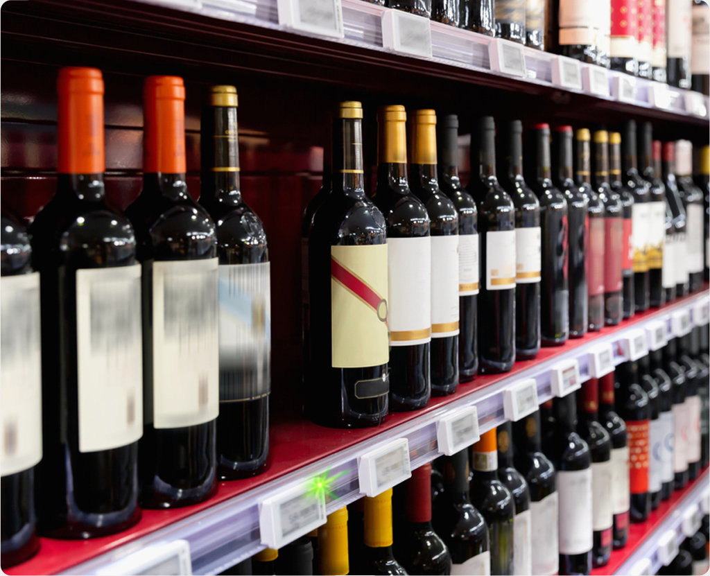 Wine Shelf with missing bottle