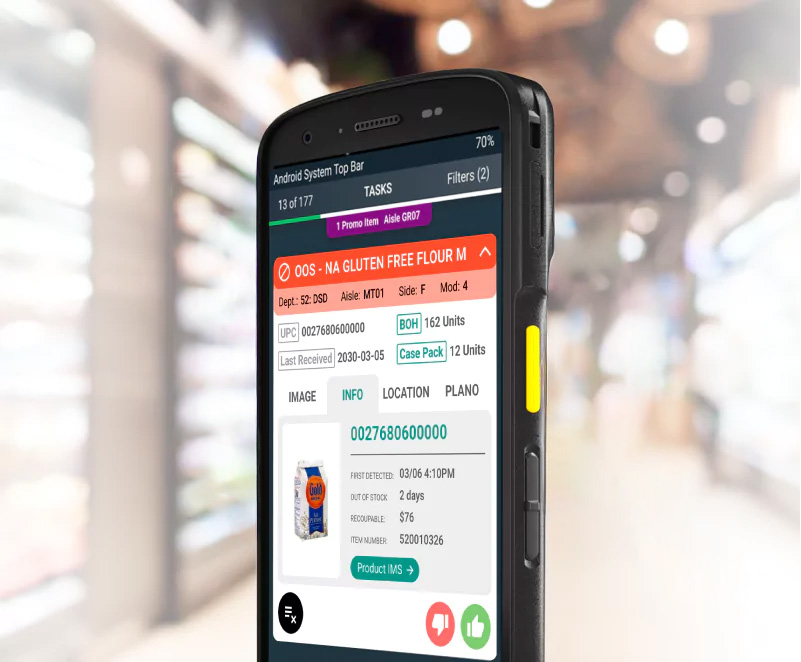 Smartphone showing gluten free flour.