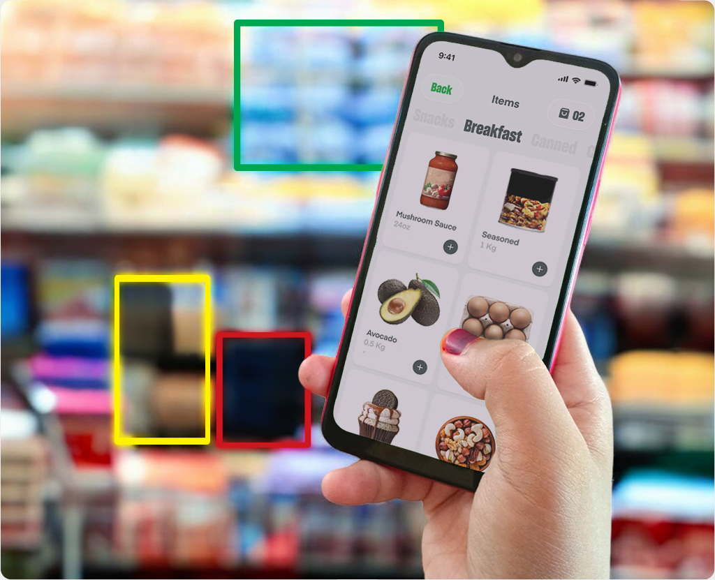 iphone showing picture of breakfast foods
