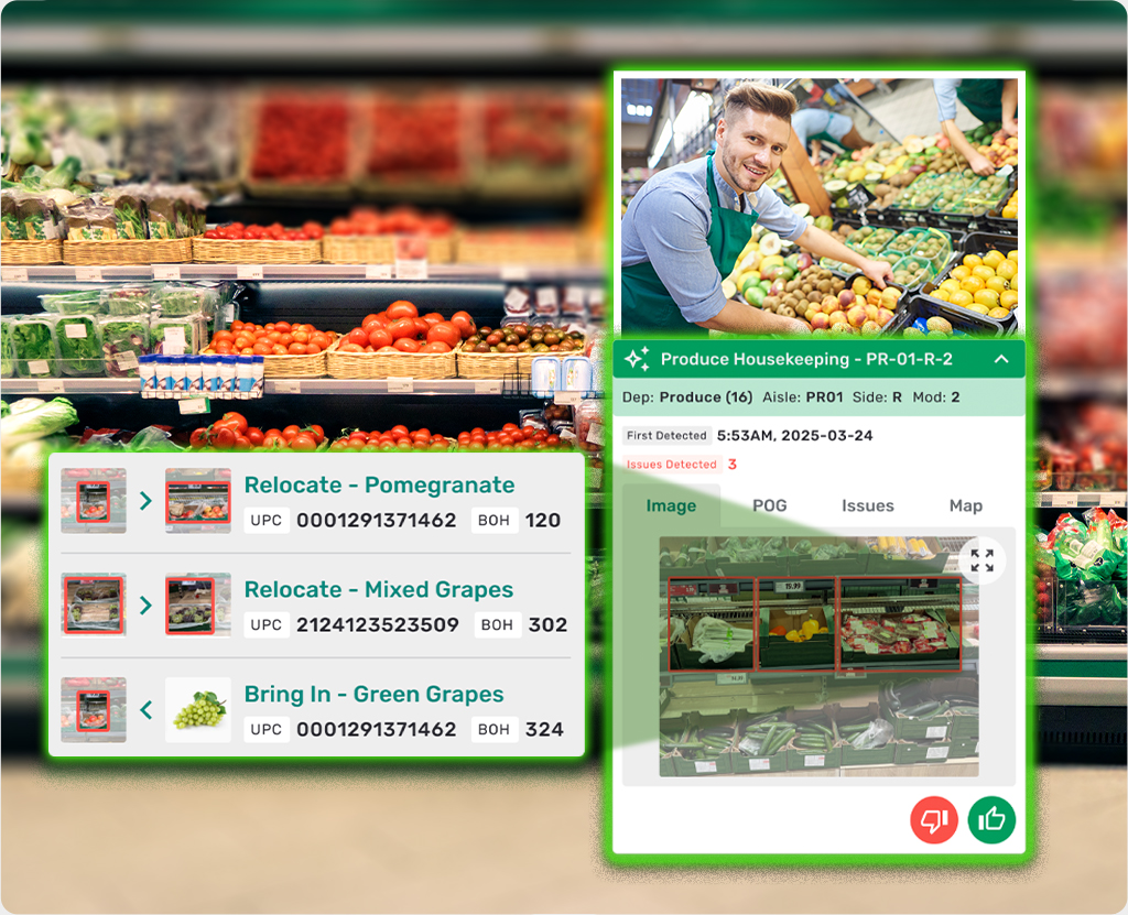 Produce area at grocery store