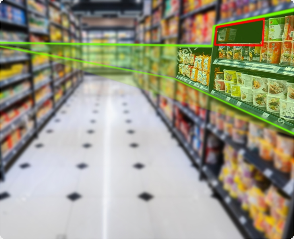 Grocery Aisle with Green Lasers